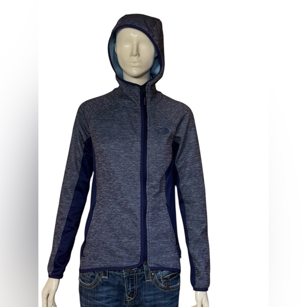 The North Face Navy Heathered Full-Zip Jacket Size SP. G#10